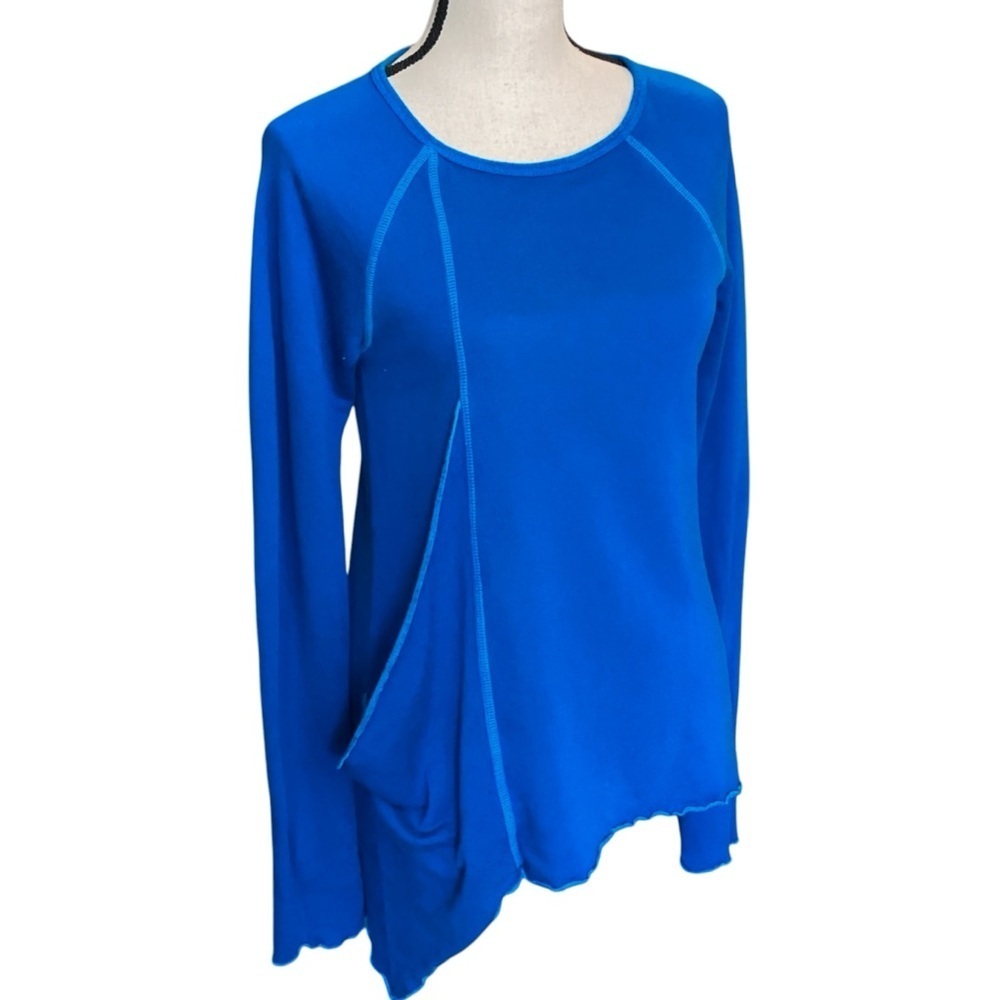 Hard Tail Forever Frolic Pocket Pullover Sweatshirt Top, Royal Blue‎ - Small